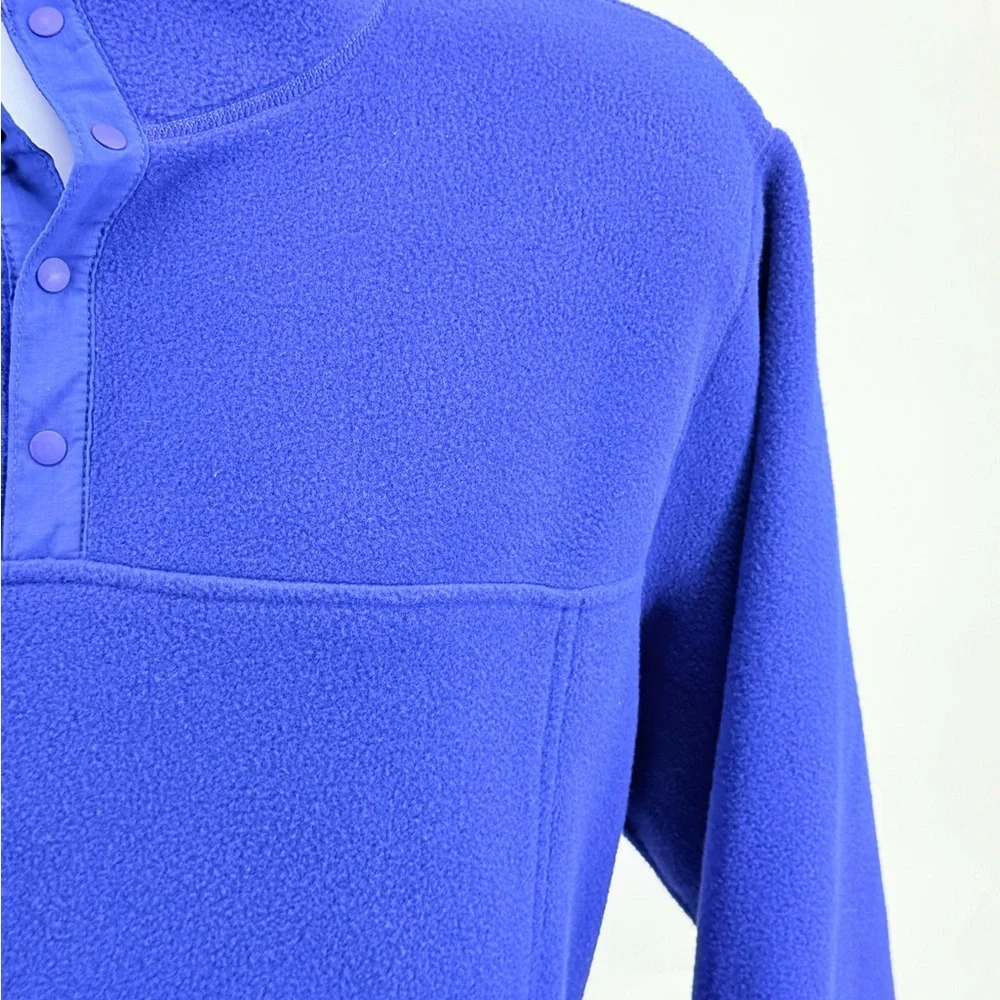 LL Bean Electric Blue 1/4 Snap Up Polartec Fleece‎ Pullover Men's Sz L Reg 0BFC3